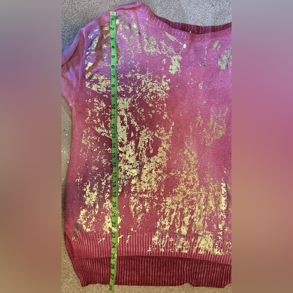 Made in Italy NWT size small/medium pink and gold long sleeve top - Picture 6 of 6